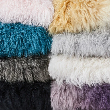 Ombre Mongolian Pillow 22" - White/Gold 4 Ombre Mongolian Pillow 22" - White/Gold - Image 4