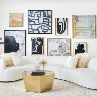 Ombre Mongolian Pillow 22" - White/Gold 5 Ombre Mongolian Pillow 22" - White/Gold - Image 5