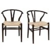 Tia Dining Chair Walnut/Natural - Set Of 2