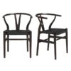 Tia Dining Chair Walnut/Black - Set Of 2