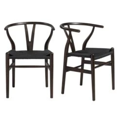 Tia Dining Chair Walnut/Black - Set Of 2