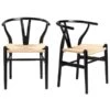 Tia Dining Chair Black/Natural - Set Of 2