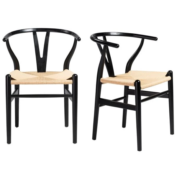 Tia Dining Chair Black/Natural - Set Of 2 1 Tia Dining Chair Black/Natural - Set Of 2