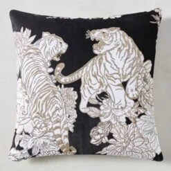Senshi Tiger Pillow 22" - Black