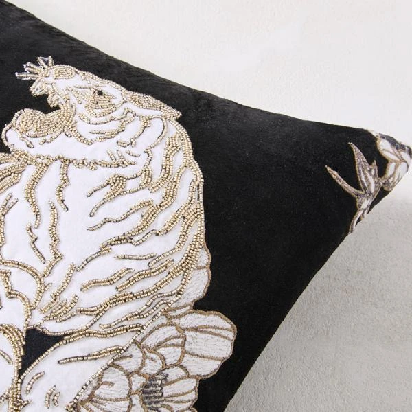 Senshi Tiger Pillow 22" - Black 3 Senshi Tiger Pillow 22" - Black - Image 3