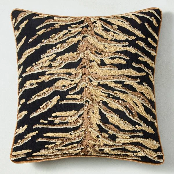 Eliza Pillow 20" - Black/Gold 1 Eliza Pillow 20" - Black/Gold