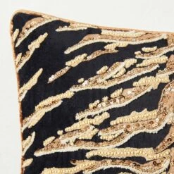 Eliza Pillow 20" - Black/Gold 6 Eliza Pillow 20" - Black/Gold -Zgallerie Deals Store webimage 040412990 DTL1