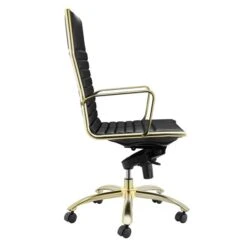 Darby High Back Office Chair - Black/Gold -Zgallerie Deals Store webimage 120121155 2 jpg