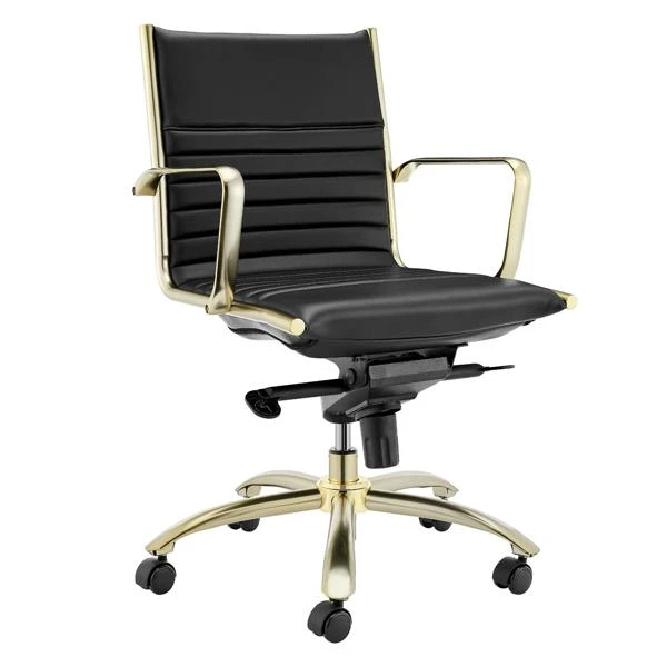 Darby Low Back Office Chair - Black/Gold 4 Darby Low Back Office Chair - Black/Gold - Image 4