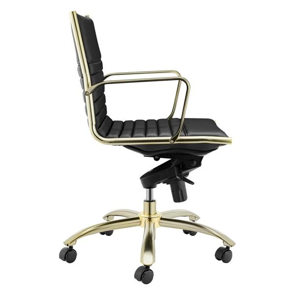 Darby Low Back Office Chair - Black/Gold 7 Darby Low Back Office Chair - Black/Gold - Image 7