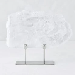 Selenite Slab On Metal Stand