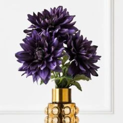 Purple Open Dahlia - Set Of 3