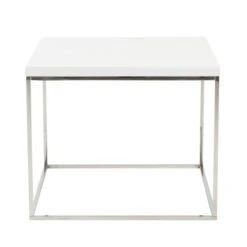 Cory Side Table - White/Silver