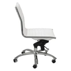 Darby Low Back Desk Chair - White/Chrome -Zgallerie Deals Store webimage 603178951 2 jpg