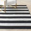 Accra Outdoor Stripe Rug - Black/Ivory