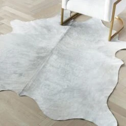 Augusto Hair On Cowhide Rug - Light Grey