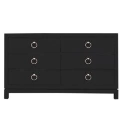 Artisan 6 Drawer Dresser - Black/Silver