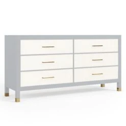 Monterey 6 Drawer Dresser - French Grey/White