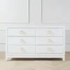 Artisan 6 Drawer Dresser - White/Gold
