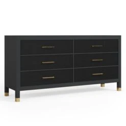 Monterey 6 Drawer Dresser - Black